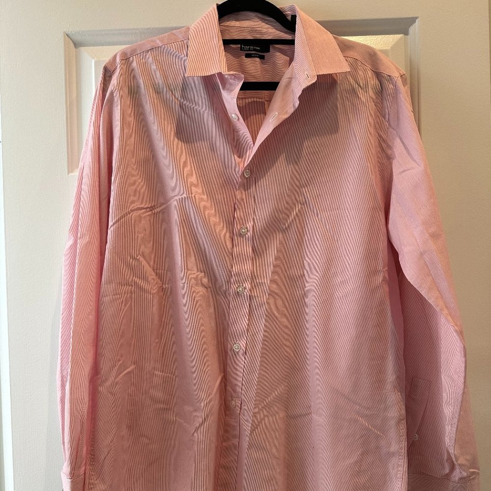 Bar III Pink Slim Fit Stretch Button Shirt